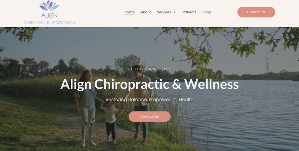 Align Chiropractic & Wellness website homepage