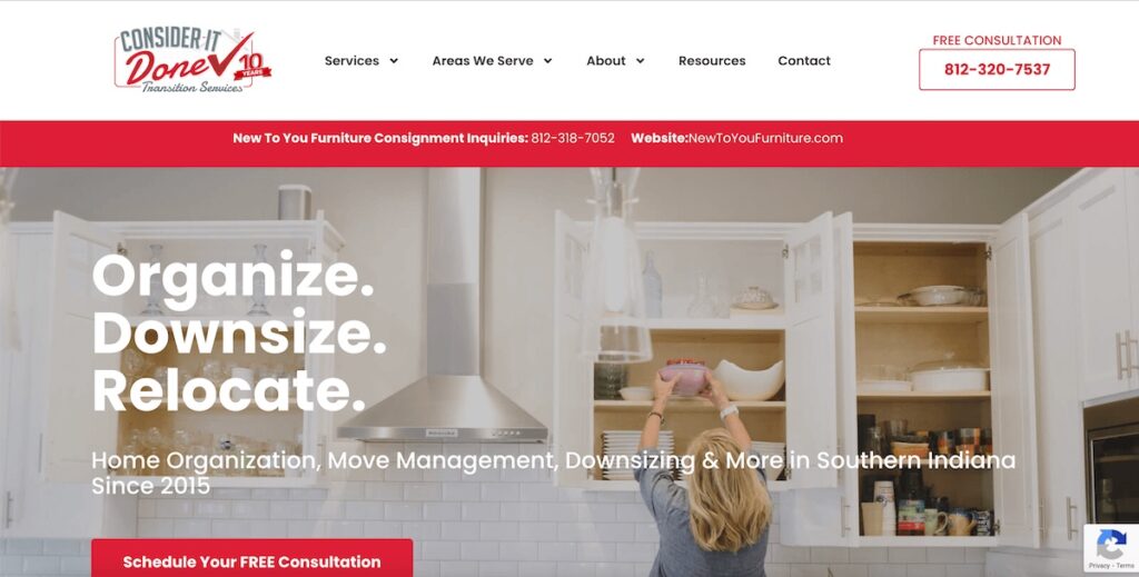 Consider It Done website homepage