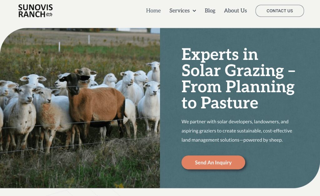 Sunovis Ranch website homepage